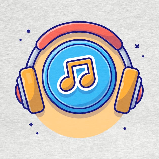 Music Notes Icon with Headphones Music Cartoon Vector Icon Illustration (2) by Catalyst Labs